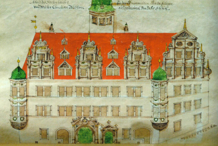 Fürstenhaus im Skizzenbuch Richter 1666 nach Schwarz