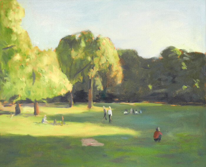 Leute im Park, Öl auf Leinwand, 60 x 70 cm, 2022.