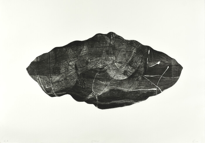 Stipvisite_Tanja Pohl_Stein aus Das Feld, Rad ierung Butten 50 x 70 cm
