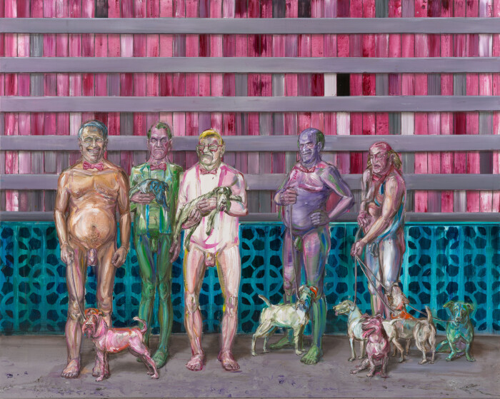 Undine Bandelin, Der Klub, 2026, Öl und Acryl auf Leinwand, 160x200 cm, Foto Kay Zimmerma nn