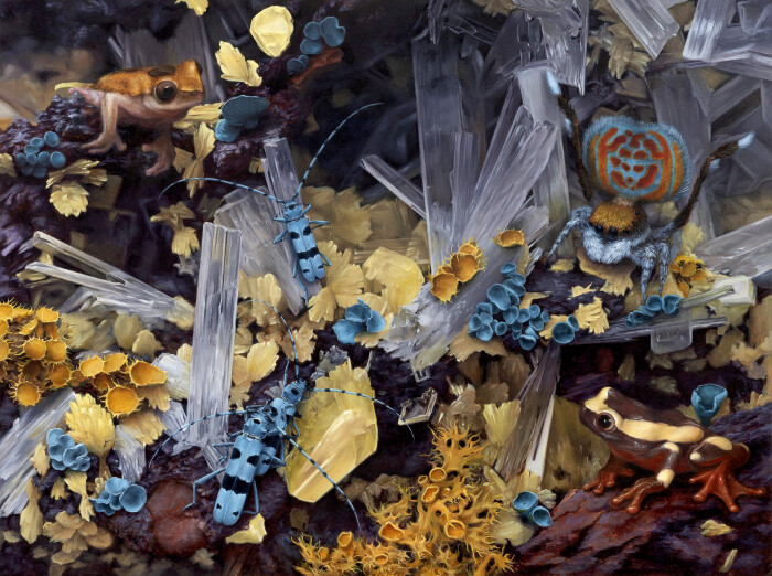 Weiss_Michael_Kopulierende Alpenboecke_Öl auf Holzmaltplette_30x41cm_2026